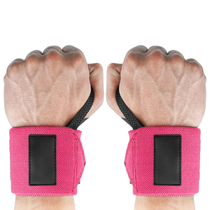 สายรัดข้อมือแบบปรับได้พร้อมตัวล็อคแบบตะขอเกี่ยวสำหรับยกน้ำหนัก ฝึกความแข็งแรง ใช้ได้ทั้งชายและหญิง ดีไซน์ลายทางสีแดงดำ - Product Image 6