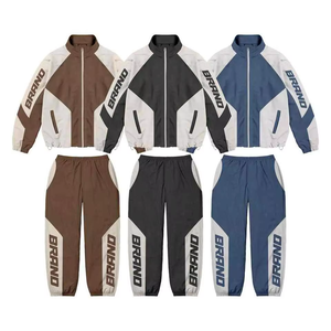 Premium Cotton Hooded Solid Windbreaker Tracksuit <b>Reflective</b> Waterproof <b>Jacket</b> Pants Set for Men <b>Running</b> Breathable Streetwear - Product Image 2