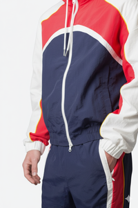 Ensemble survêtement coupe-vent homme 2026 personnalisé bleu et rouge – Veste athlétique légère et pantalon de jogging pour homme - Product Image 6