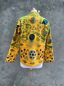 Handmade Suzani Embroidery Cotton <b>Jacket</b> Vintage Kantha Stitch Quilted Coat Reversible Women <b>Lightweight</b> Warm Blazer - Product Image 3