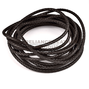 Cordón de Cuero Trenzado Genuino de Piel de Vaca Negra Brillante de 4mm para Fabricación de Joyería, Material a Granel para Exportación Mundial, Fabricante - Product Image 1