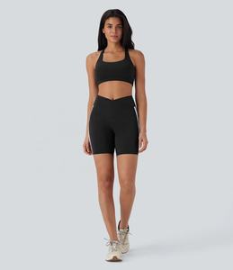 Shorts de course et de yoga pour femmes Ever Glow, taille mi-haute, coupe régulière, respirants, imperméables, séchage rapide, polyester/coton, nouveau style - Product Image 5