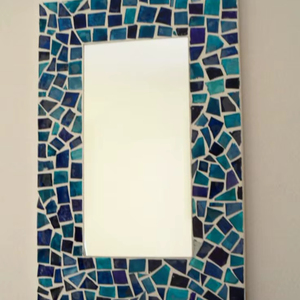 Wall <b>Mounted</b> Resin Mosaic Photo <b>Frame</b> Teal Blue Shard Pattern Handmade Picture <b>Frame</b> Room Decor Rectangle Portrait Hanging <b>Frame</b> - Product Image 1