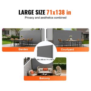 Schermo Privacy Retrattile per Esterni 71 X 138, Poliestere Impermeabile 180g, Protezione UV 30+, Divisorio per Ambienti - Product Image 6