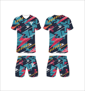 Custom Sublimation Soccer Jersey Set Men Black Charcoal Red Chevron <b>Brush</b> Stroke Pattern Football Uniform Quick Dry Training Kit - Product Image 5