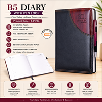 Agenda Exécutif B5 en Cuir PU Rigide avec Calendrier 2026, Carnet de Notes avec Porte-Stylo et Ruban Marqueur pour Bureau et Voyage