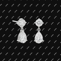 Pendientes de Diamantes Naturales VVS de Alta Calidad, Plata de Ley 925, Chapados en Platino, Certificados por IGI, Color G, Marca Jewelux, para Fiestas