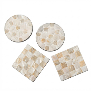 Juego de Posavasos Geométricos Triangulares de Nácar, Posavasos Cuadrados Ecológicos de Mosaico de Nácar para Decoración de Mesa de Hotel y Hogar de Primera Calidad - Product Image 6