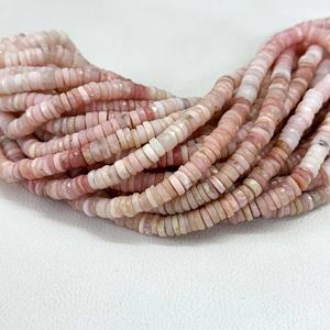 Neumático Heishi facetado de ópalo Rosa peruano Natural de 6mm y 7mm, venta al por mayor, hebra de cuentas de piedras preciosas para la fabricación de joyas, proveedor de piedras preciosas a granel - Product Image 1