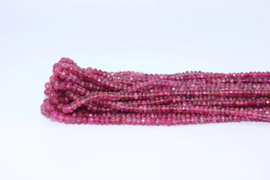 Natural Pink <b>Tourmaline</b> Faceted Rondelle Beads Rubellite Rondelle Beads for Jewelry Making Pink <b>Tourmaline</b> Gems - Product Image 2