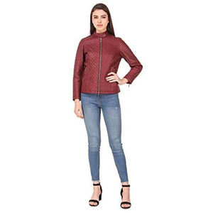 Chaqueta de Piel de Oveja para Mujer, Totalmente Personalizada, Transpirable, Ecológica, Resistente al Viento, Acabado Completo, Manga Larga, Color Sólido - Product Image 5