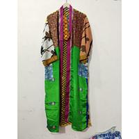 Robe Kimono Saree Vintage Premium Faite à la Main 100% Soie, Patchwork Bohème, Vêtement de Détente, Tenue de Plage, Cache-maillot, Haute Qualité, Doux, Vente en Gros