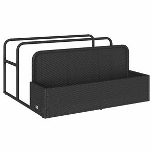 Grand bac de rangement flottant pour piscine en rotin PE noir – Produit élégant et pratique pour organiser votre espace piscine - Product Image 2