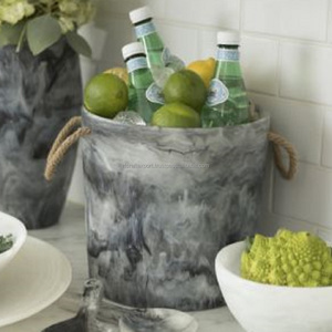Hecho a mano color gris sólido resina epoxi vino champán cubo de hielo remolino patrón diseño para el hogar Hotel fiesta ceremonias - Product Image 1