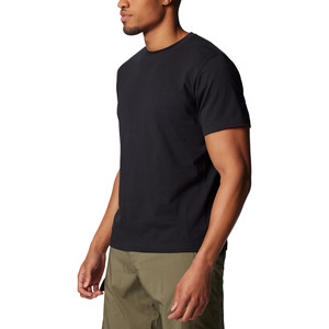 T-shirt à manches courtes pour homme, col rond, noir, polyester/coton, coupe classique, décontracté, doux, tissu jersey respirant 320g - Product Image 3