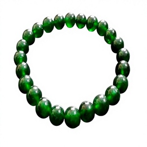Pulsera Artesanal Ecológica de Ónix Verde con Cuentas de 8mm, Gema de Ágata Natural, Joyería de Cristal Semipreciosa para Sanación, Piedra Hecha a Mano - Product Image 1