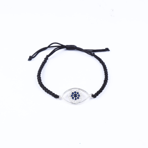 Wholesale 925 Sterling Silver Evil Eye <b>Bracelet</b> with Blue Sapphire Stones <b>Bracelet</b> For Women Classic Adjustable Jewelry Gift - Product Image 1