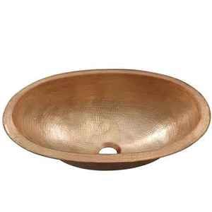Lavabo en cuivre de luxe au design élégant, forme ronde brillante, fournisseur de lavabos en cuivre martelé très demandés - Product Image 3