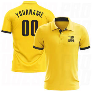 High Quality Custom Logo Polyester <b>Polo</b> <b>Shirts</b> T <b>Shirt</b> Embroidered <b>Men's</b> Golf <b>Yellow</b> Black Performance Golf <b>Polo</b> <b>Shirts</b> Training - Product Image 4