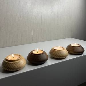 Portavelas de madera al por mayor, soporte de madera artesanal para velas, soporte decorativo moderno para mesa de comedor, decoración de bodas y cafeterías - Product Image 1