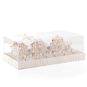 Plateau de service en nacre au design esthétique luxueux avec tasses en verre, ensemble décoratif pour les fêtes du Ramadan, en provenance du Vietnam - Product Image 1