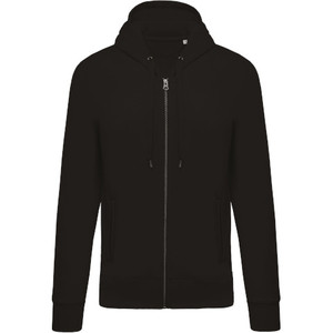 Sudadera con Capucha para Hombre, Color Gris Sólido, Cierre Completo, Corte Regular, 100% Algodón Felpa, Informal, para Invierno - Product Image 2