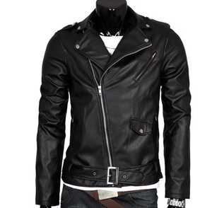 Custom Logo <b>Men's</b> Genuine <b>Leather</b> <b>Jacket</b> Stand Collar Zipper Closure Slim Fit Solid Color Waterproof High Street Autumn Style - Product Image 1