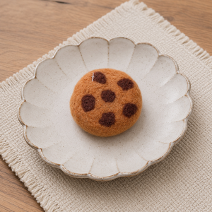 Handmade <b>Wool</b> Felt Chocolate Chip Cookie Pretend Play Soft Toy for 3-6 Year Olds-Unisex Educational Gift - Product Image 1