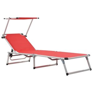 Tumbona Plegable de Aluminio Roja con Textilene Estándar para Relajación al Aire Libre - Product Image 1