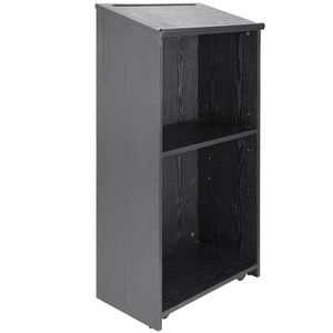 Podio in Legno da 47 Pollici con 4 Ruote Girevoli, Supporto Inclinato per Presentazioni, Ripiani Portaoggetti, Arredamento per Teatro, Leggio - Product Image 1
