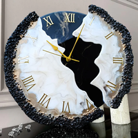 Horloge murale moderne en résine époxy grand format, style antique, faite à la main, décorative et artistique, idéale pour mariage, salon ou bureau