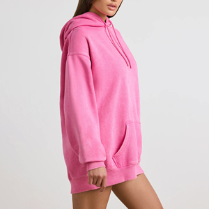 Sudadera con Capucha Extra Grande para Mujer, Diseño Nuevo, Hombros Caídos, 100% Algodón Pesado, Sudadera con Estampado de Letras en Serigrafía, Manga Larga - Product Image 2