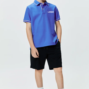 เสื้อโปโลเด็ก แขนสั้น ลายทางสีขาว ผ้าฝ้ายสีดำ สำหรับชุดนักเรียน - Product Image 3