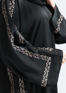 Abaya de Lujo de Poliéster Satinado con Efecto Arrugado y Tie-Dye, con Cinturón Incorporado, Elegante Vestido Islámico para Eid, Bodas de Otoño, para Mujer - Product Image 6