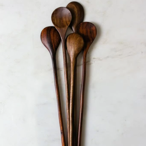 Cuchara de madera de olivo ecológica con mango largo, elegante utensilio de cocina para cocinar y servir, cuchara muy vendida. - Product Image 1