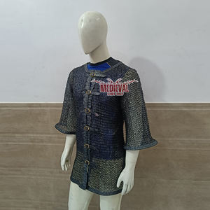 Camisa de Cota de Armadura Medieval con Ribete de Cuero, Anillos de Acero Plano Remachados, Hauberk de Caballero, Armadura Hecha a Mano para Recreación Histórica - Product Image 2