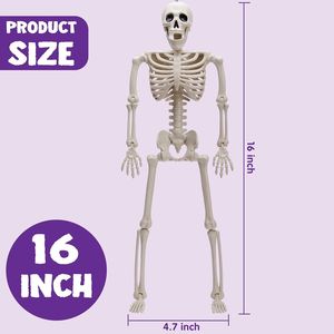 Set di 5 Scheletri Decorativi di Halloween da 16 Pollici, Completamente Articolati, Scheletri Appesi per Scienza Medica e Halloween - Product Image 6