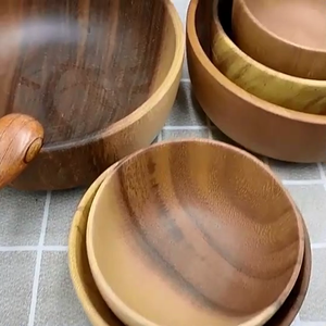 Bon prix, nouveau produit, petit bol en bois d'acacia poli, écologique, style américain, en stock, pour la rentrée scolaire, service alimentaire - Product Image 1