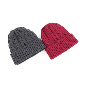 Unisex Solid Color Knit Beanie Hat 100% Acrylic Cuffed <b>Winter</b> <b>Cap</b> Casual Style for Adults Gray Red - Product Image 1