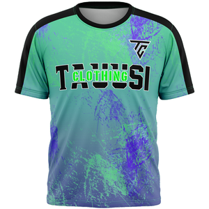 เสื้อยืดพิมพ์ลายผ้าคอตตอน/โพลีเอสเตอร์ แขนสั้น ทรงปกติ กันยับ พิมพ์โลโก้ OEM ตามสั่ง สำหรับผู้ชาย สไตล์ลำลอง เสื้อเจอร์ซีย์เรียบๆ สปอร์ต - Product Image 1
