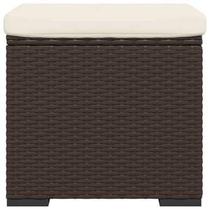 Otomana Cuadrada Pequeña y Resistente de Poliratán Marrón para Patio - Product Image 4
