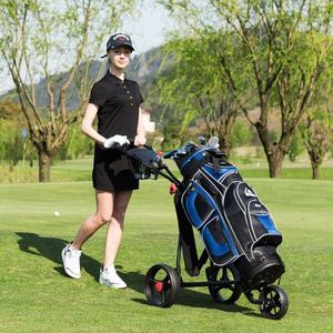 Carrello da Golf Pieghevole in Acciaio Resistente con Borsa a Rete, Carrello Portatile Comodo - Product Image 1