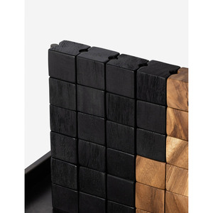 Juego de Mesa Cuatro en Raya de Madera Hecho a Mano con Bloques Negros y de Madera Natural en un Bandeja de Almacenamiento, Juego de Estrategia de Lujo - Product Image 2