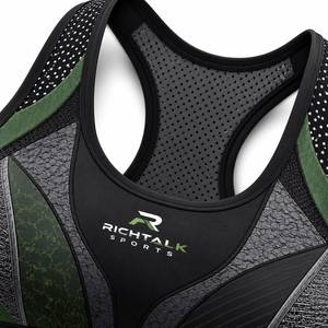 Soutien-gorge de sport pour femme à sublimation, meilleur prix, haute performance, dos nageur, logo frontal, séchage rapide, respirant, vente en gros, haute qualité - Product Image 4