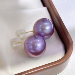 Fabricante de Zhuji, Venta al por Mayor de Pendientes de Plata 925 con Perlas Redondas Negras Naturales de 10-11 mm con Caja de Regalo a Juego - Product Image 2