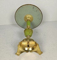 Table basse traditionnelle en laiton avec plateau en marbre vert, meubles décoratifs pour salon