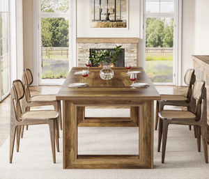 Mesa de Comedor Moderna de Teca de Gran Tamaño, Mesa de Comedor de Madera con Seis Sillas, Juegos de Comedor Nórdicos para Muebles de Restaurante y Hotel - Product Image 5