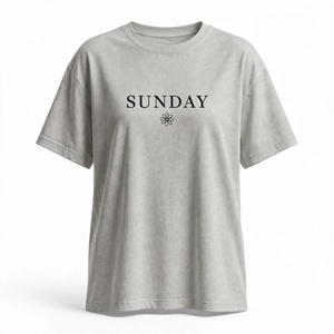 Camiseta Corta de Algodón 100% Jersey para Mujer, Talla Grande, Diseño Simple, Cuello Redondo, Ecológica, Transpirable y de Secado Rápido, Marca Personalizada - Product Image 1