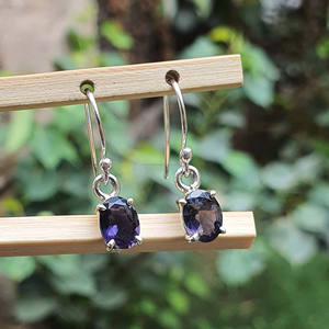 Elegante septiembre Birthstone azul Iolite pendientes hechos a mano 925 joyería de plata esterlina oro regalo de boda para compromiso de mujer - Product Image 4