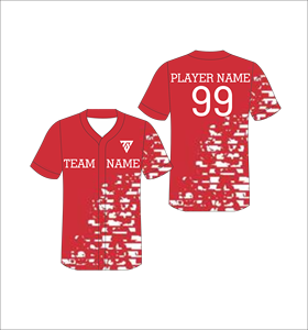 Camiseta de Béisbol Sublimada Personalizada, Roja y Negra, Cuello en V, Manga Corta, Transpirable, para Hombre, para Todas las Temporadas, con Nombre del Equipo Impreso - Product Image 3